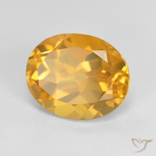 Citrino Arancio medio-chiaro-oroG naturale da 3.54 ct, Ovale, VVS-VS