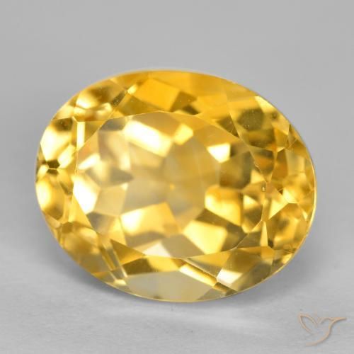 Citrino Dorato medio-scuro naturale da 4.44 ct, Ovale, VVS-VS