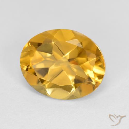 Citrino Dorato medio-scuro naturale da 3.18 ct, Ovale, VVS-VS
