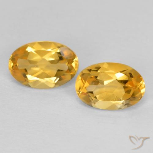 0.82ctw Naturale Arancio Dorato Profondo Citrino, Ovale, VVS-VS