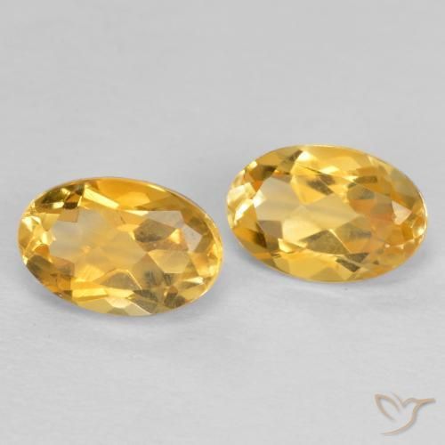Gemme di Citrino Dorato medio-scuro naturale da 0.90 ct, Ovale, VS