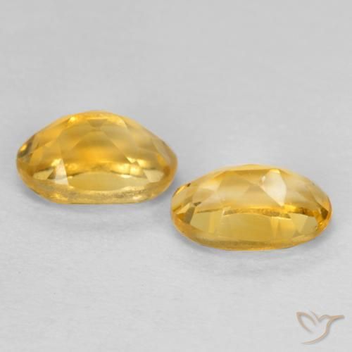 Gemme di Citrino Dorato medio-scuro naturale da 0.90 ct, Ovale, VS