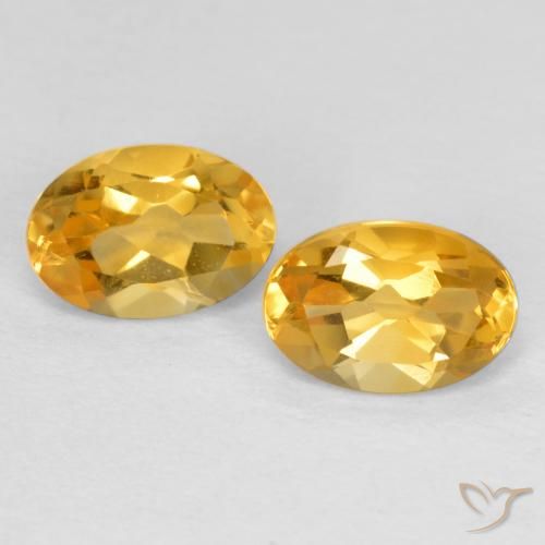 0.85ctw Naturale Dorato medio Citrino, Ovale, VVS-VS