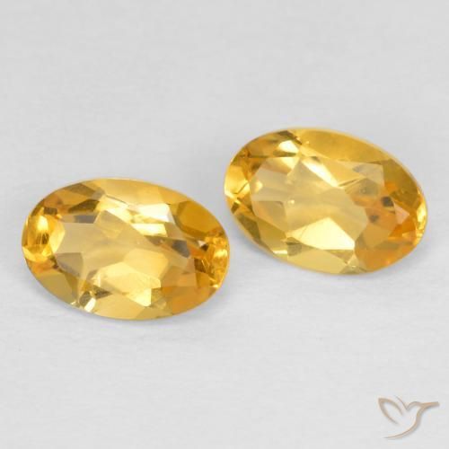 Gemme di Citrino Dorato medio-scuro naturale da 0.80 ct, Ovale, VVS-VS