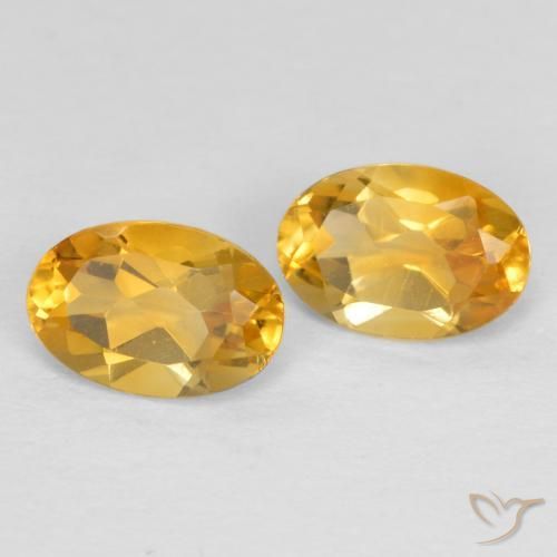 Gemme di Citrino Dorato medio-scuro naturale da 0.84 ct, Ovale, VS