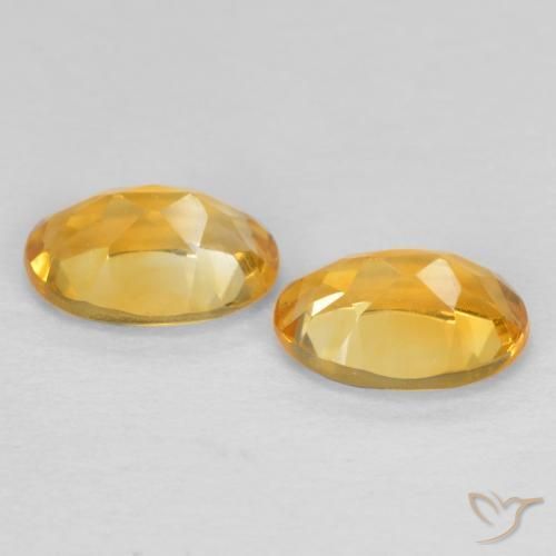 Gemme di Citrino Dorato medio-scuro naturale da 0.84 ct, Ovale, VS