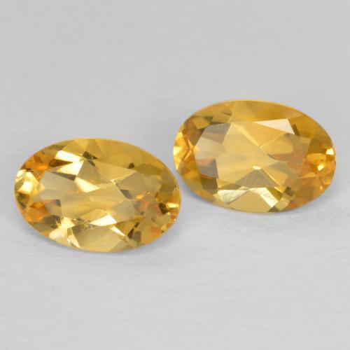 Gemme di Citrino Dorato medio-scuro naturale da 0.83 ct, Taglio ovale, VVS-VS