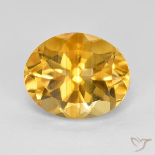 Citrino Dorato medio-scuro naturale da 3.71 ct, Ovale, VVS-VS