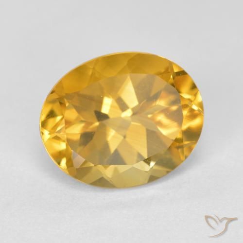 Citrino Dorato medio-scuro naturale da 3.66 ct, Ovale, VVS-VS