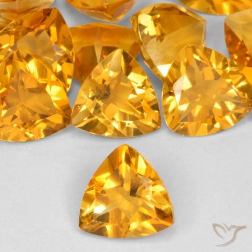 1.00ct Naturale Arancio intenso-OroG Citrino, Taglio trillion, VVS-VS