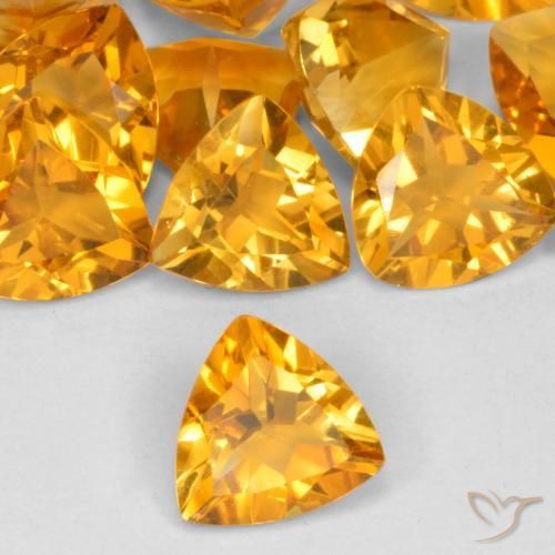Citrino Arancio intenso-OroG naturale da 1.00 ct, Taglio trillion, VVS-VS