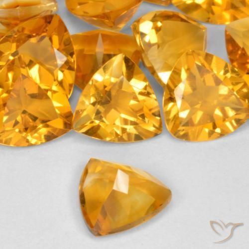 Citrino Arancio intenso-OroG naturale da 1.00 ct, Taglio trillion, VVS-VS