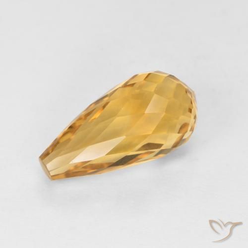 2.74ct Naturale Arancio Medio Citrino, Taglio briolette, VVS-VS