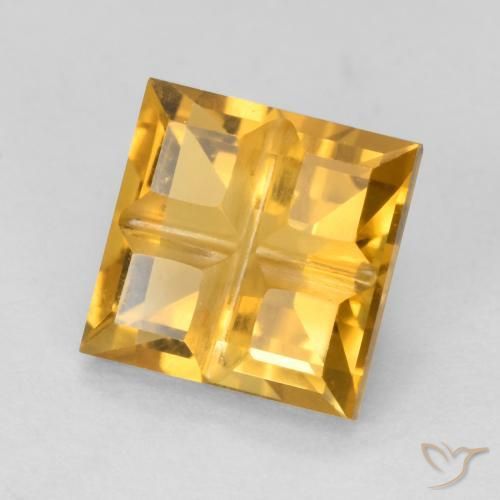 Citrino Dorato scuro naturale da 1.67 ct, Quadrato, VS