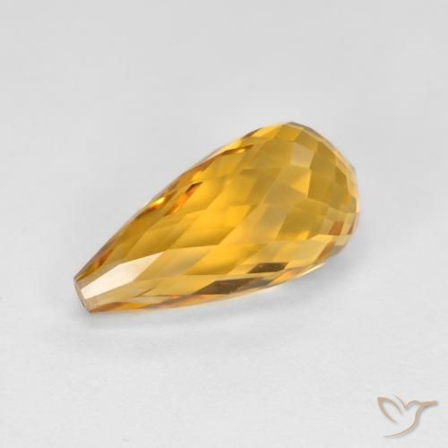 4.40ct Naturale Arancio-Oro Citrino, Taglio briolette, VVS-VS