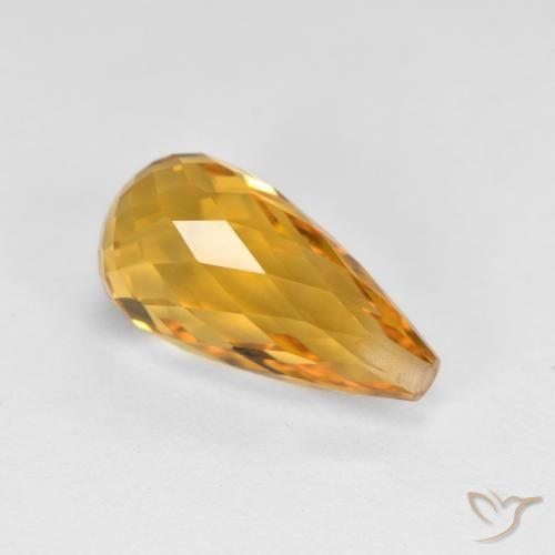 Citrino Arancio-Oro naturale da 4.40 ct, Taglio briolette, VVS-VS