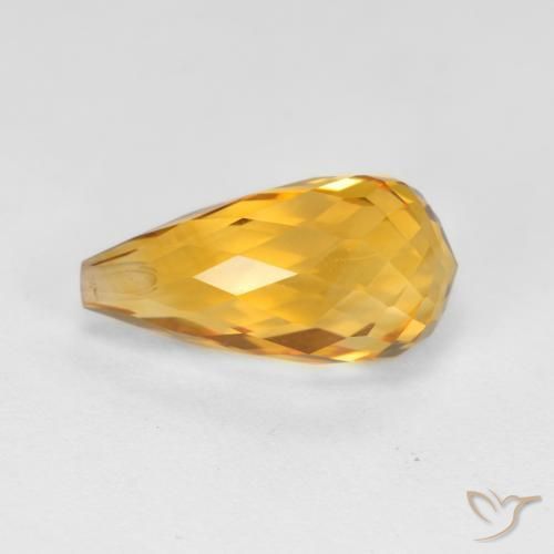 Citrino Arancio-Oro naturale da 4.40 ct, Taglio briolette, VVS-VS