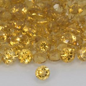 Citrino Arancio dorato naturale da 0.17 ct, Taglio rotondo, VVS-VS