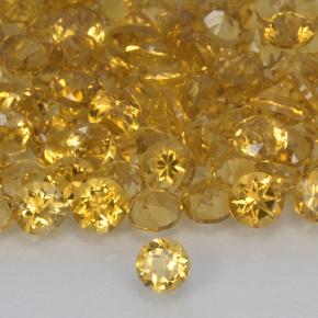 Citrino Arancio dorato naturale da 0.17 ct, Taglio rotondo, VVS-VS