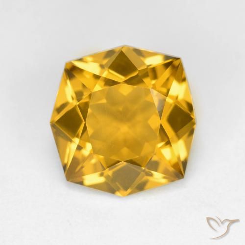 3.61ct Naturale Dorato Citrino, Taglio smeraldo, VVS