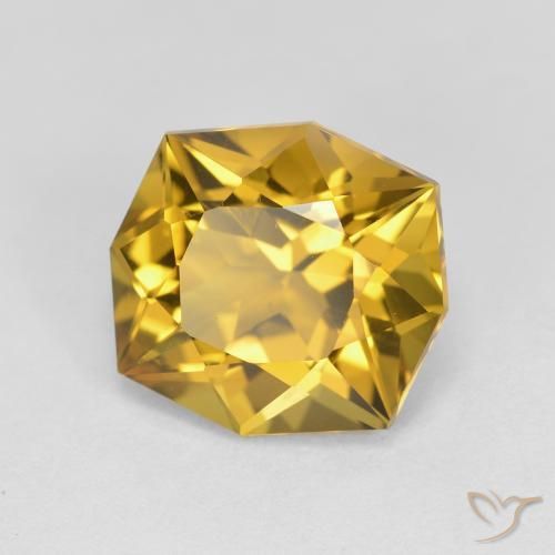 Citrino Dorato medio naturale da 3.20 ct, Ottagonale / Taglio smeraldo, VVS