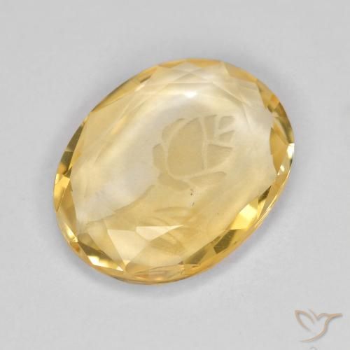 Citrino Dorato chiaro naturale da 1.42 ct, Ovale, Trasparente