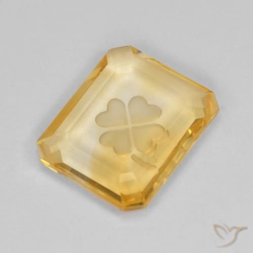 Citrino Oro naturale da 3.40 ct, Ottagonale / Taglio smeraldo, Trasparente