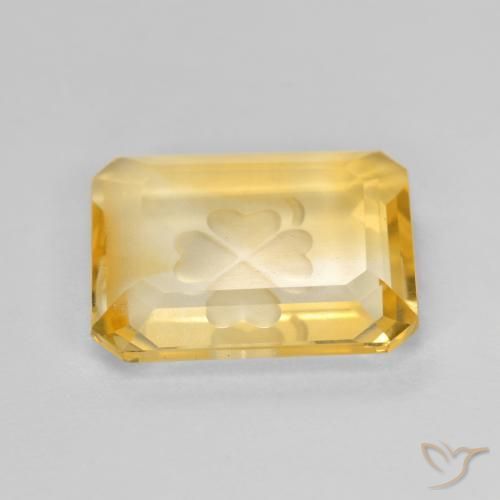 Citrino Oro naturale da 3.40 ct, Ottagonale / Taglio smeraldo, Trasparente