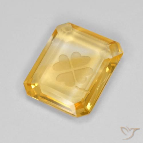 Citrino Oro brillante naturale da 3.20 ct, Ottagonale / Taglio smeraldo, Trasparente