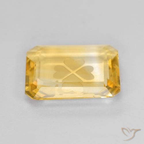 Citrino Oro brillante naturale da 3.20 ct, Ottagonale / Taglio smeraldo, Trasparente