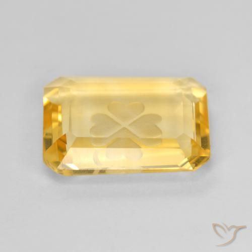 Citrino Oro medio naturale da 3.42 ct, Ottagonale / Taglio smeraldo, Trasparente