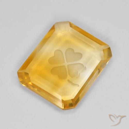 Citrino Oro medio naturale da 3.22 ct, Ottagonale / Taglio smeraldo, Trasparente
