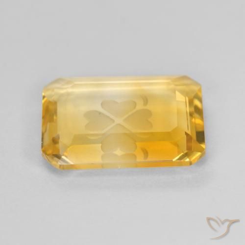 Citrino Oro medio naturale da 3.22 ct, Ottagonale / Taglio smeraldo, Trasparente