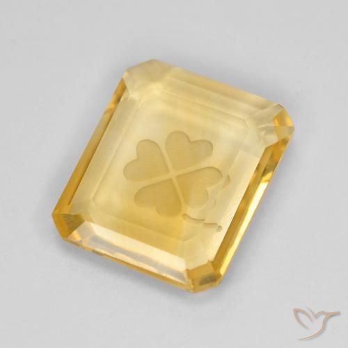 Citrino Oro medio naturale da 3.45 ct, Ottagonale / Taglio smeraldo, Trasparente