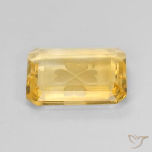 Citrino Oro medio naturale da 3.45 ct, Ottagonale / Taglio smeraldo, Trasparente