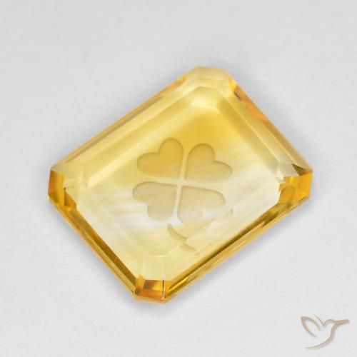 Citrino Dorato medio naturale da 3.45 ct, Ottagonale / Taglio smeraldo, Trasparente