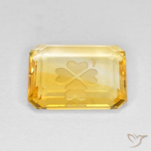 Citrino Dorato medio naturale da 3.45 ct, Ottagonale / Taglio smeraldo, Trasparente