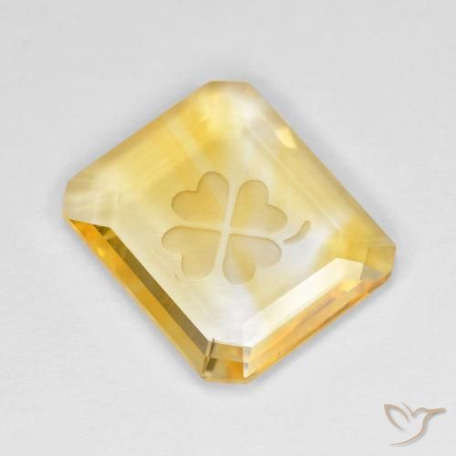 2.67ct Naturale Oro Citrino, Taglio smeraldo, Trasparente