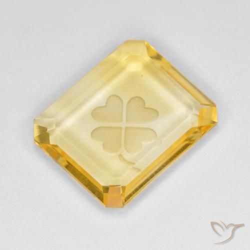 Citrino Oro medio naturale da 3.25 ct, Ottagonale / Taglio smeraldo, Trasparente