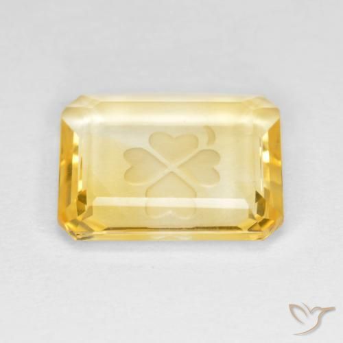 Citrino Oro medio naturale da 3.25 ct, Ottagonale / Taglio smeraldo, Trasparente