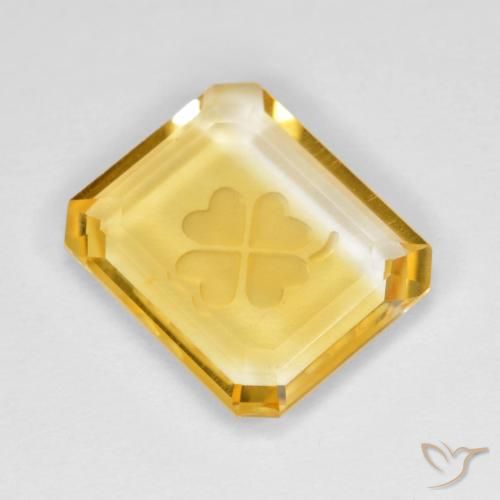 Citrino Oro medio naturale da 3.31 ct, Ottagonale / Taglio smeraldo, Trasparente