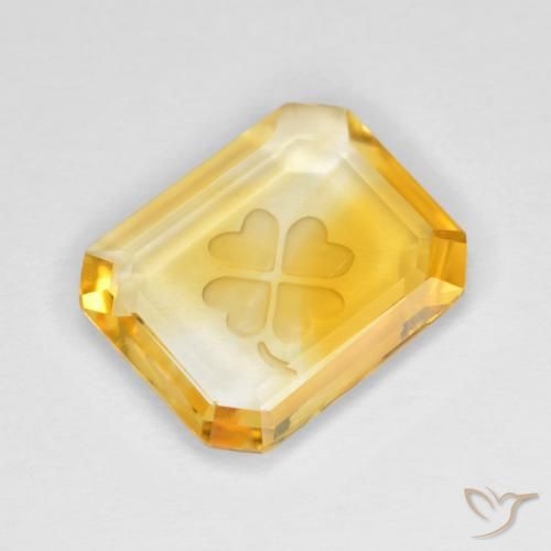 2.72ct Naturale Dorato medio Citrino, Taglio smeraldo, Trasparente