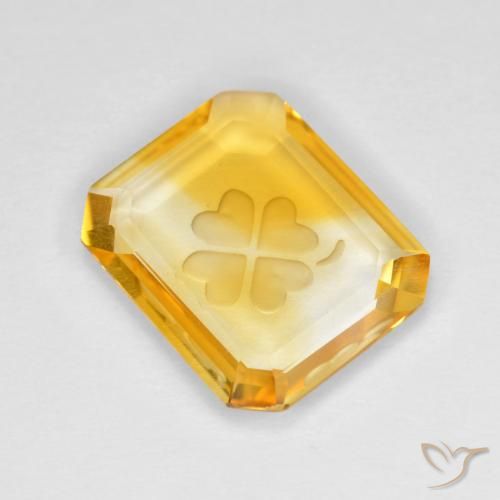 Citrino Dorato medio naturale da 2.72 ct, Ottagonale / Taglio smeraldo, Trasparente