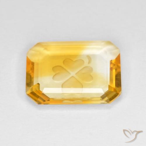 Citrino Dorato medio naturale da 2.72 ct, Ottagonale / Taglio smeraldo, Trasparente
