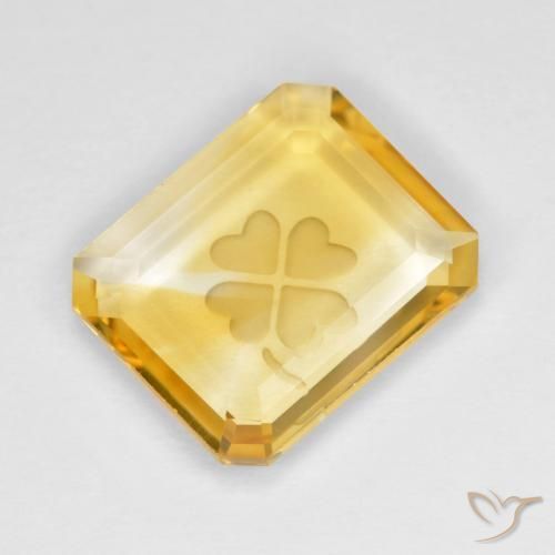 Citrino Dorato medio naturale da 3.51 ct, Ottagonale / Taglio smeraldo, Trasparente