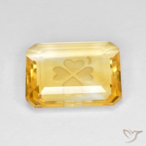 Citrino Dorato medio naturale da 3.51 ct, Ottagonale / Taglio smeraldo, Trasparente