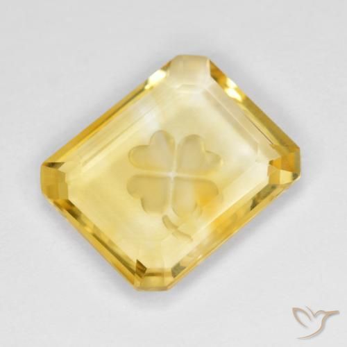 Citrino Dorato naturale da 3.39 ct, Ottagonale / Taglio smeraldo, Trasparente