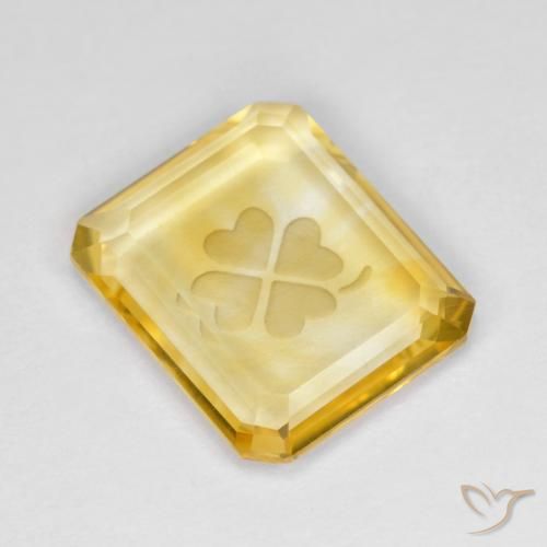 3.40ct Naturale Oro medio Citrino, Taglio smeraldo, Trasparente