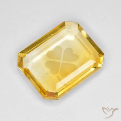 3.47ct Naturale Oro medio Citrino, Taglio smeraldo, Trasparente