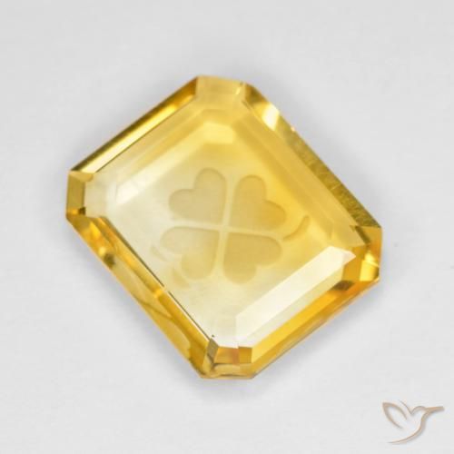 Citrino Oro medio naturale da 3.47 ct, Ottagonale / Taglio smeraldo, Trasparente
